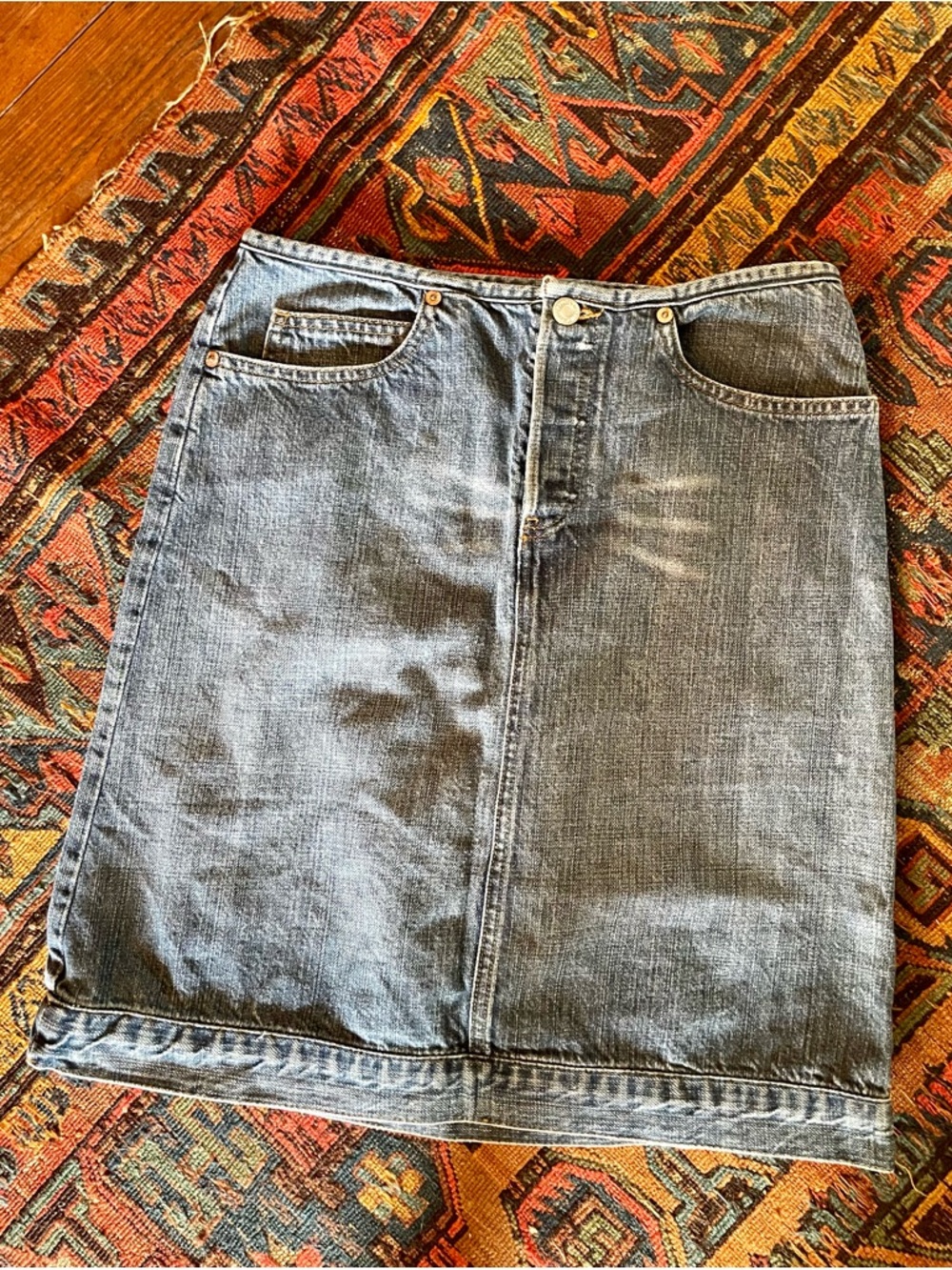 Levi's Blue Denim Skirt with Red Tab 28” Waist